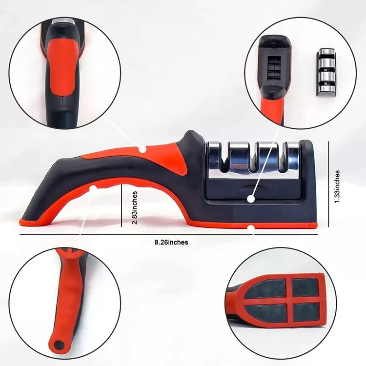 4 In 1 Manual Knife Sharpening Kitchen Accessories 4 Stages Multi Task