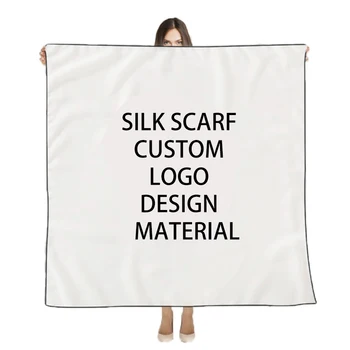 Custom silk head hair scarf silk satin chiffon print women scarves custom design print silk scarf for women