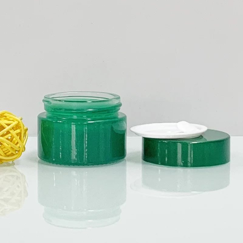 Cream Jar With Lid Custom Matte Pearl Pink Green Small Round 5g 10g 15g 20g 30g Eye Facial Cream Glass Skincare Jar 50g 60g 100g With Lid