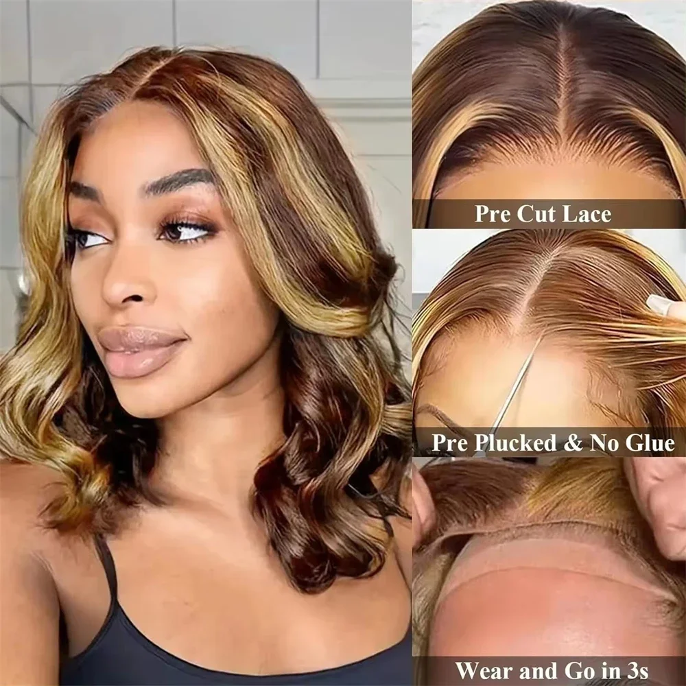 Brazilian Body Wave Short Bob Frontal Human Hair Wig_voghion.com