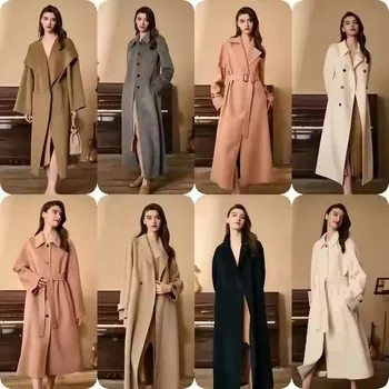 Woman Trendy Thick Coats for Ladies Long Winter Coat for Women Bell Sleeve Long Cardigan Sweater Coat