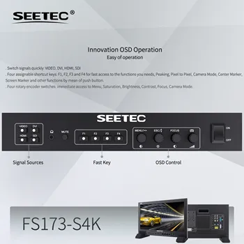 SEETEC FS173-S4K 17.3 Inch 3G-SDI 4K   Broadcast Studio Monitor Full HD 1920x1080 Rec.709 Tally Light OEM/ODM Factory Direct detail image