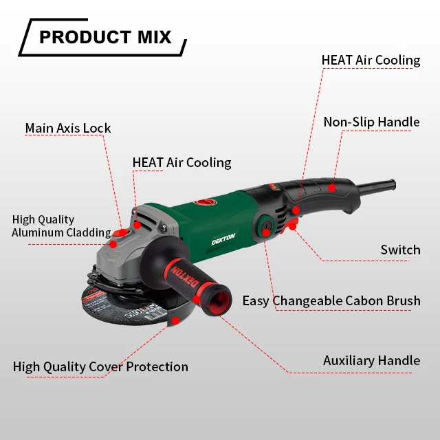 Dekton-LY100A-01-100/115/125mm 850W Professional Angle Grinder Machine-C&U(S&F) Bearings Inside details