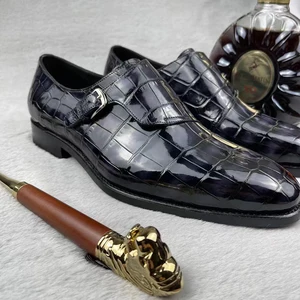 Men's Shoes New Styles Genuine Crocodile Leather Men Luxury Shoes Handmade Business Buckle Strap Stylish Shoes Men