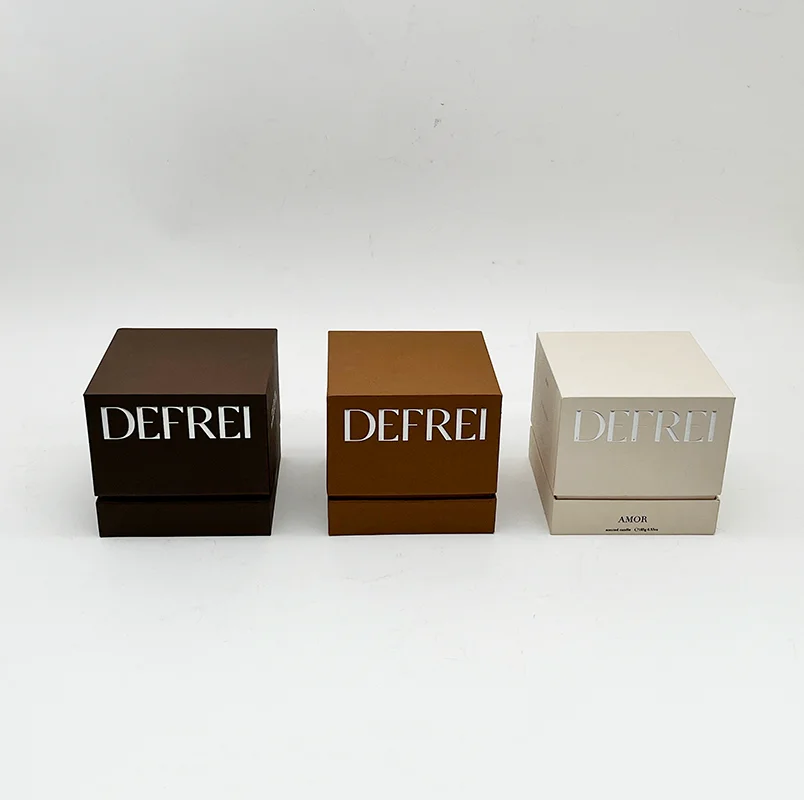 Custom Luxury Empty Rigid Paper Cardboard Gift Packaging Eco-Friendly Wholesale Luxury Soy Candle Black Box Packing Custom Logo supplier
