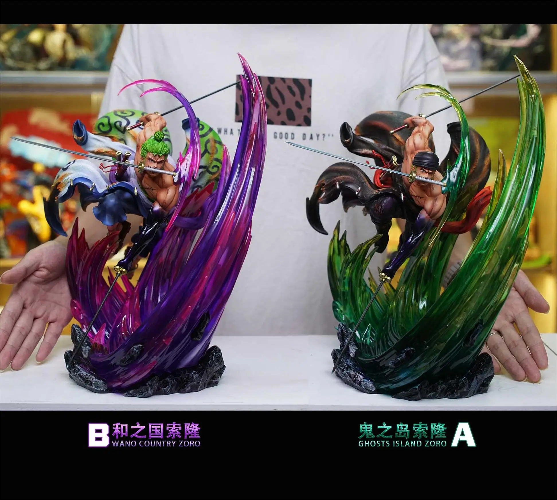 24cm Roronoa Zoro Wano Country Three Knives PVC Figure
