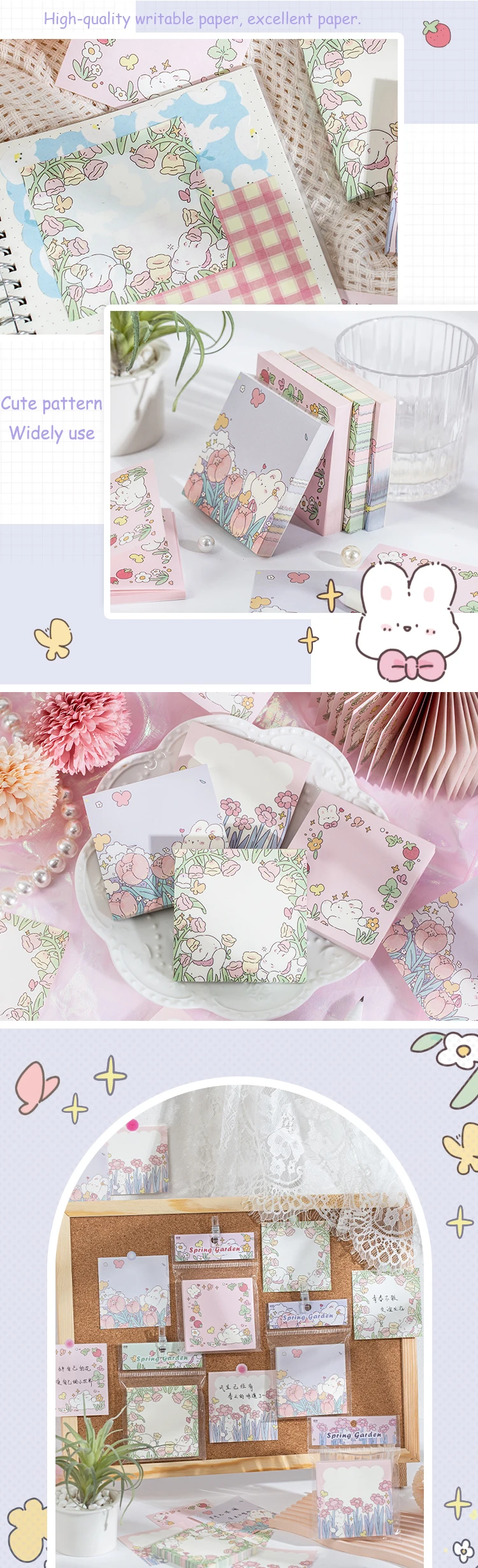 Yuxian Spring Garden Cute Square Notepad Ins Fresh Literary Artistic ...