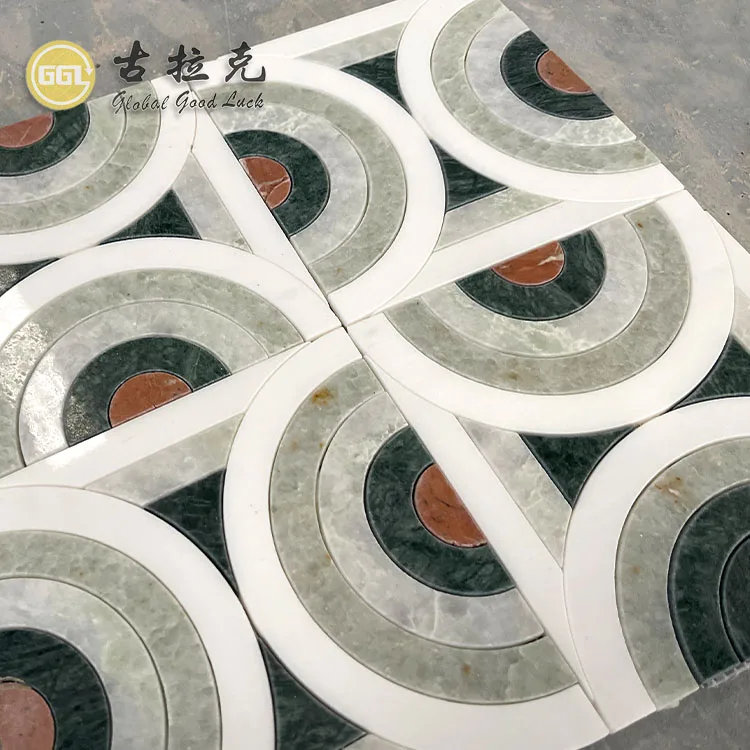 Hot Sale Waterjet Cutting Marble Mosaic Tile For Interior Wall or Floor