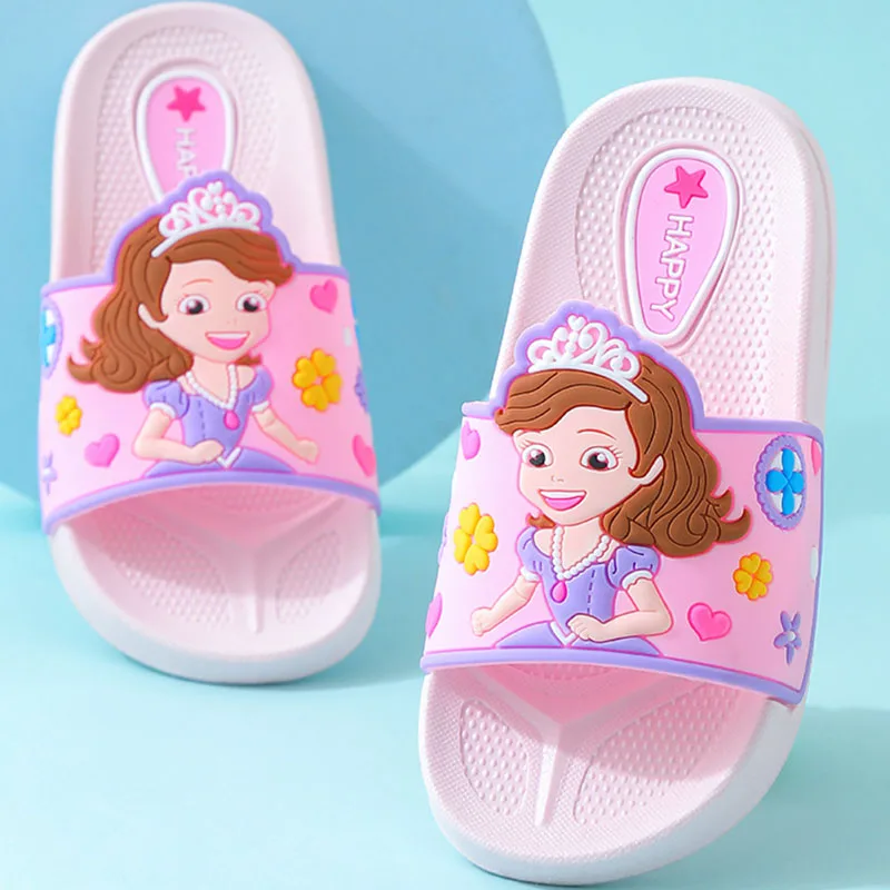 Новинка 2021 года; Детские тапочки для мальчиков и девочек; Новая летняя пляжная обувь для детей; Мягкие домашние тапочки для малышей; Детские сандалии с рисунком