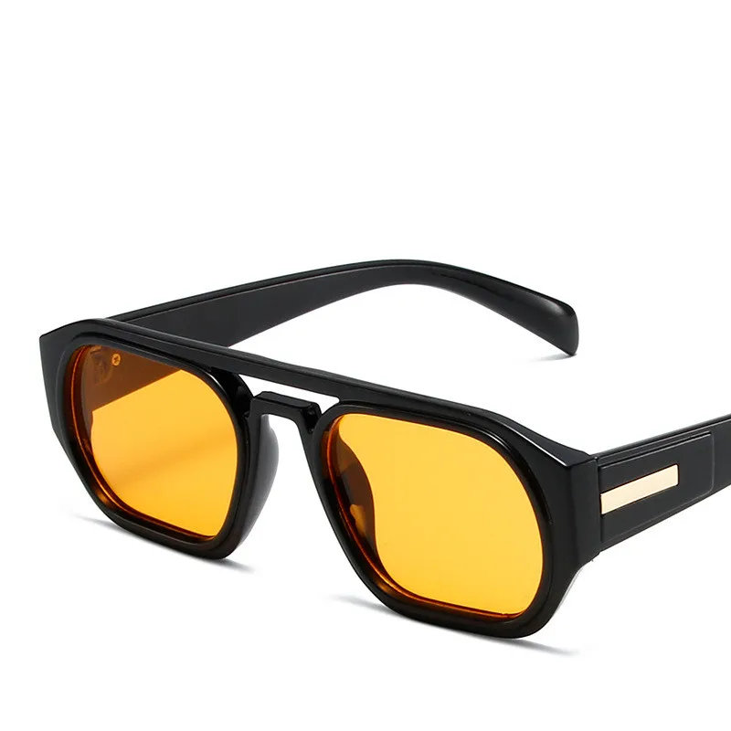 Square Double Summer Sunglasses Summer Style Colorful Large Frame Square Double Beam PC  main image 4