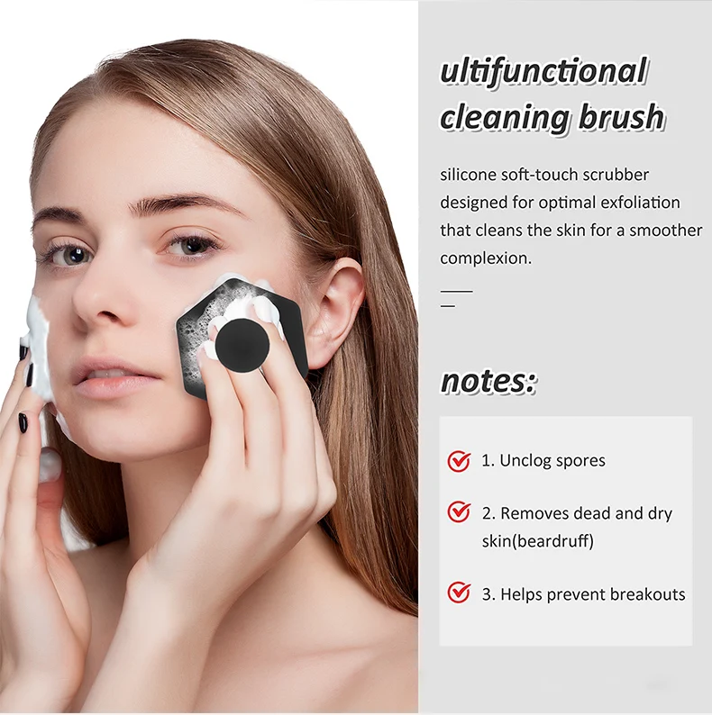 3d Double Sides Silicone Wash Face Exfoliate Brush Cleaning Facial