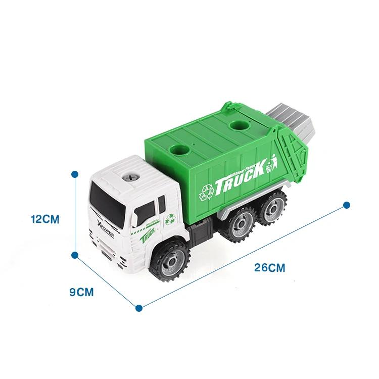 Новый игровой набор трение строительный автомобиль санитария мусоровоз игрушка с 4 задненавесной погрузчик мусорные баки для детей обучение