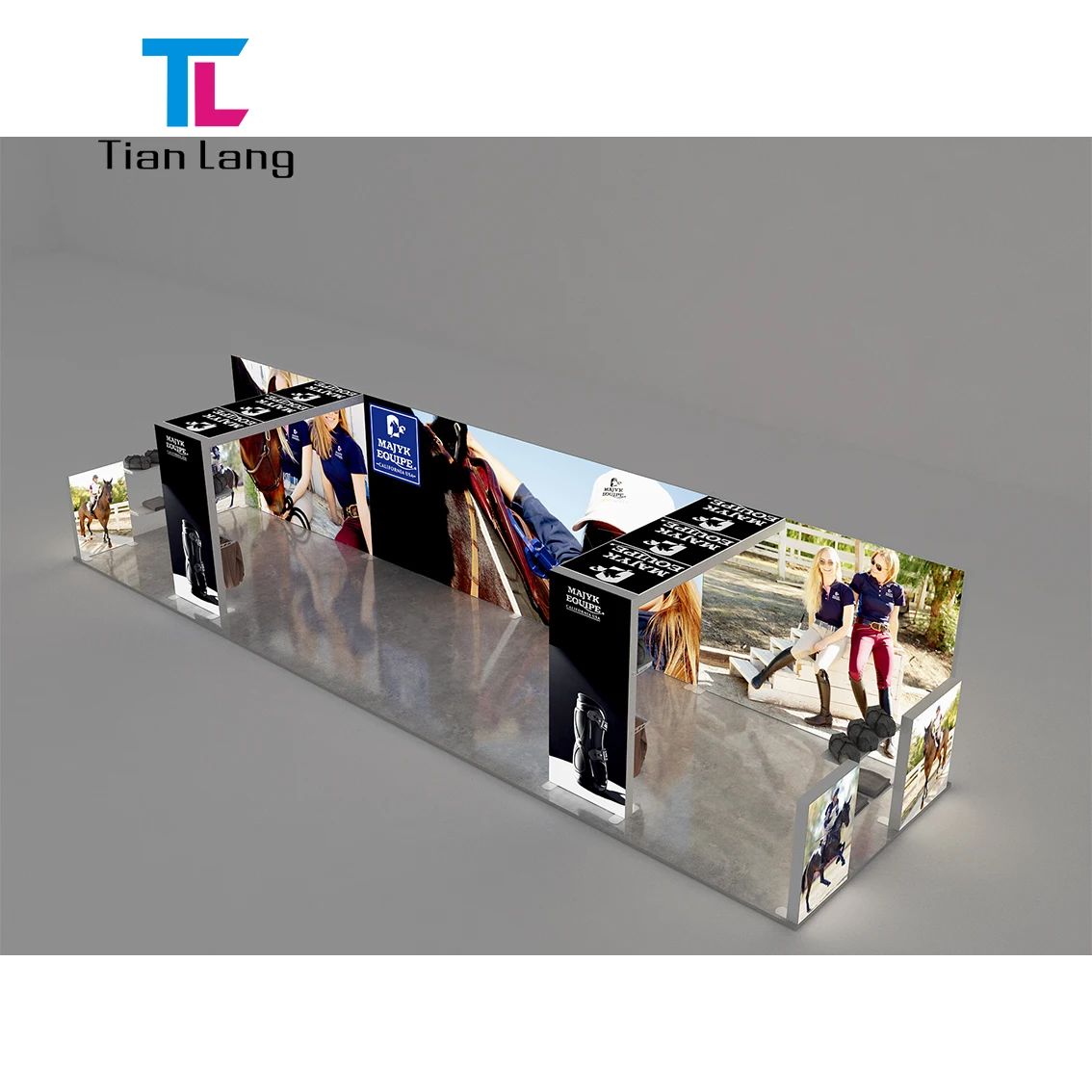 TianLang Trade Show Display Booth Light Box Advertising Light Box Stall With Storage Room And Tv Mobile Exhibition Stand