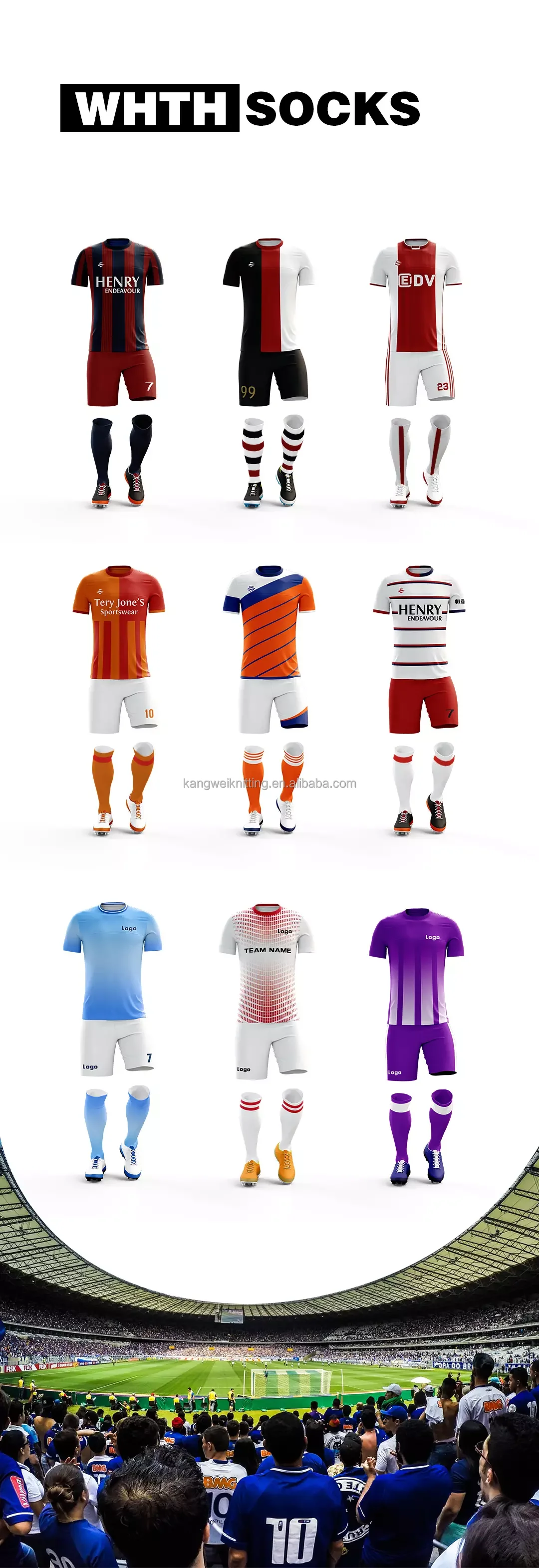 Custom Logo Soccer Jerseys Uniform Printing Blank Football Shirt For