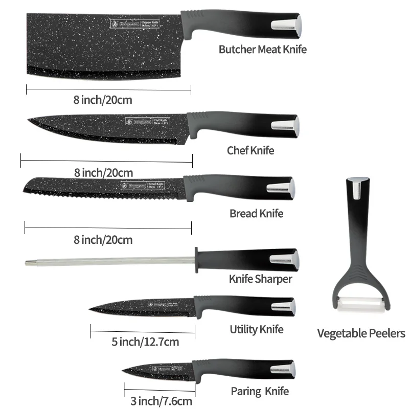 kitchen king 8pcs exclusive grey gradient - Knife Sets