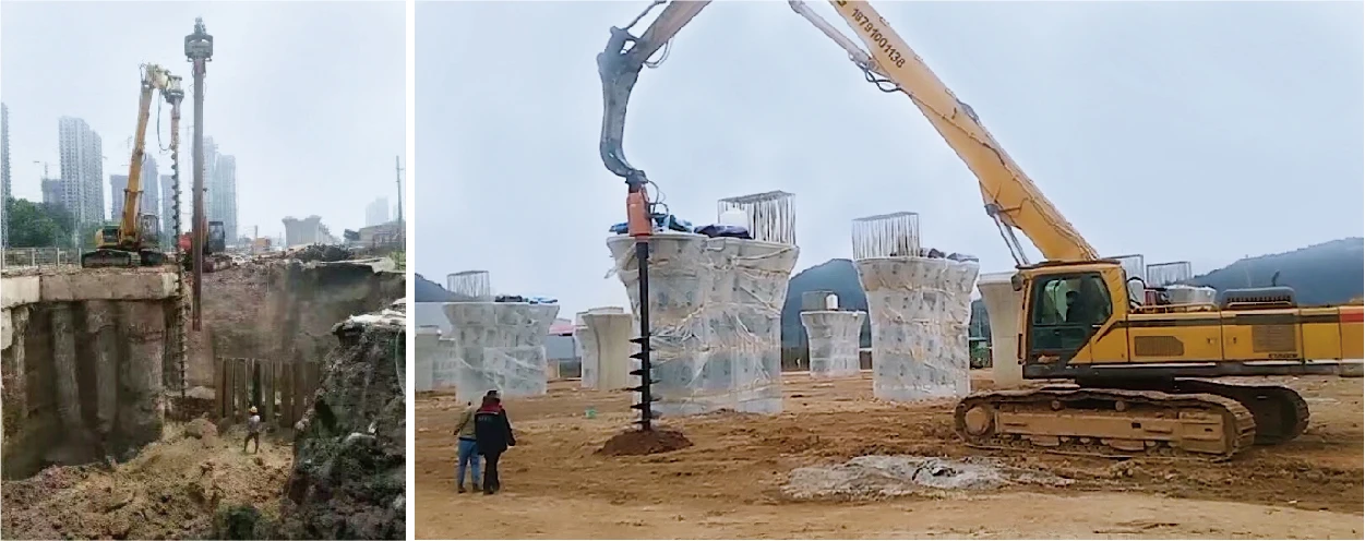 YA18000 Maximum Drilling Depth up to 12 Meters Spiral Type Landscape Construction Earth Drill for Construction Equipment details
