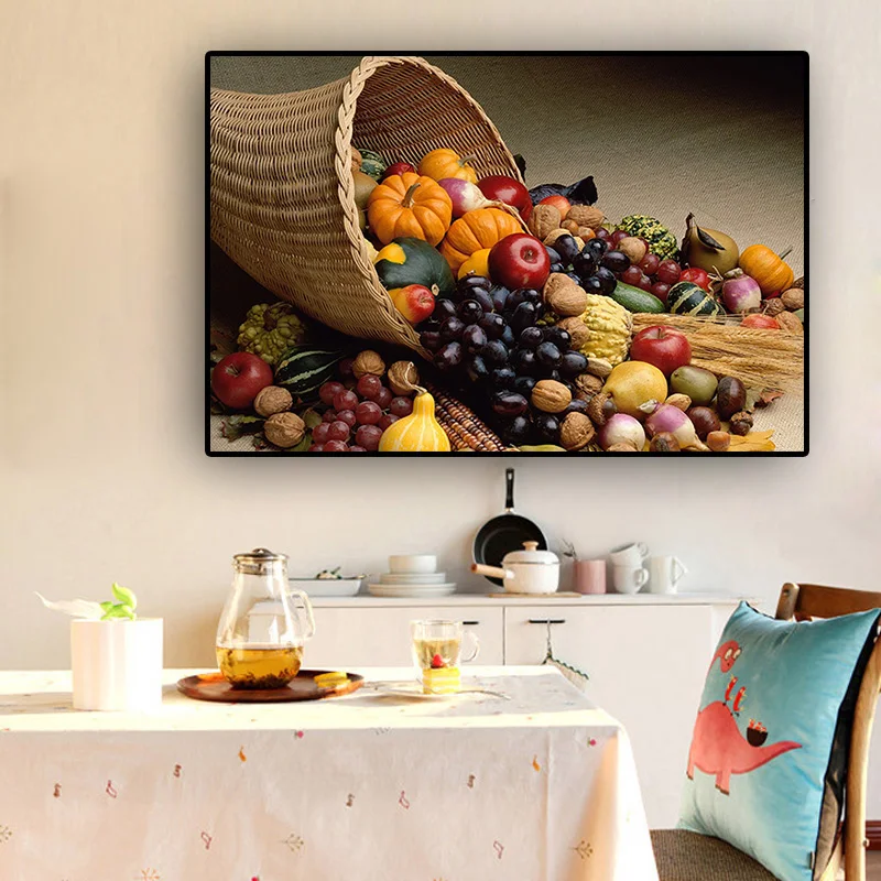 Fruit Vegetable Cooking Supplie Posters and Prints Canvas Painting Scandinavian Art Wall Picture for Living Room Kitchen Decor