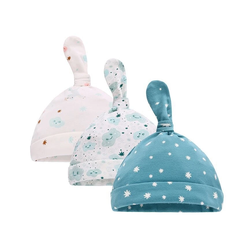 Мягкие милые вязаные детские шапки-бини из хлопка для малышей