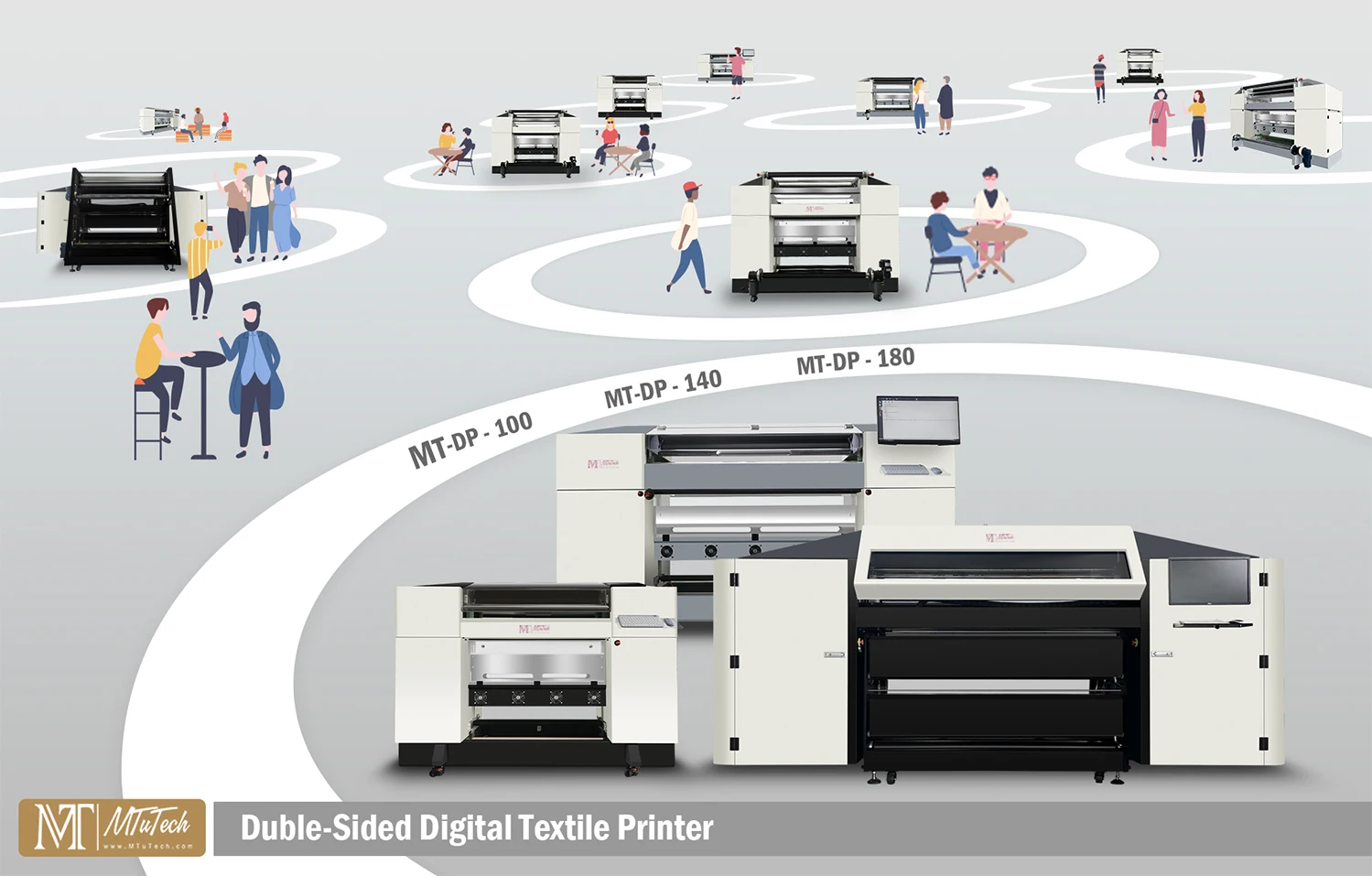 Innovative MT 1.8meters Double-Sided Digital Textile Printer  With i3200 Printhead