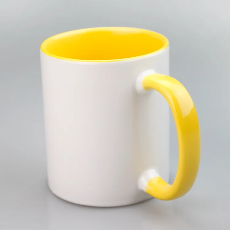 Full Print Two Tone Color Handle Hot Sale Gift Set Coffee Color Ceramic Mug Cup With logo