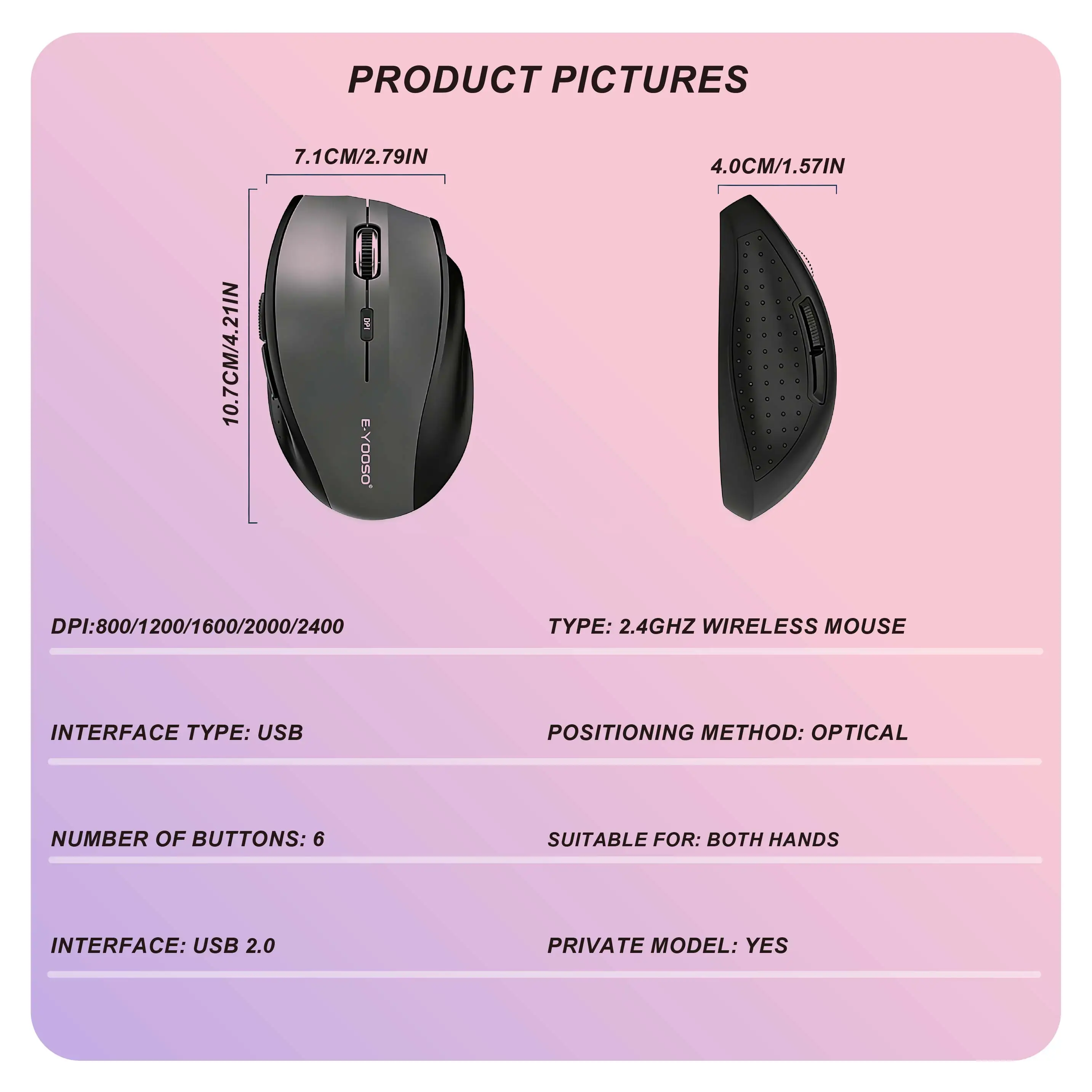 Wireless Mouse RGB Rechargeable Mice Wireless Computer Ma... | Global