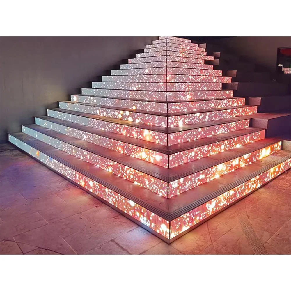 Canbest Digital Led Display Staircase Concert Wedding Festival Stairs Case Floor Tile Screen for Decoration