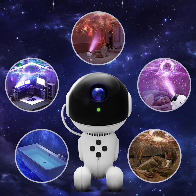 Robot Black Hole Star Projector Light - LED Nebula Galaxy Night