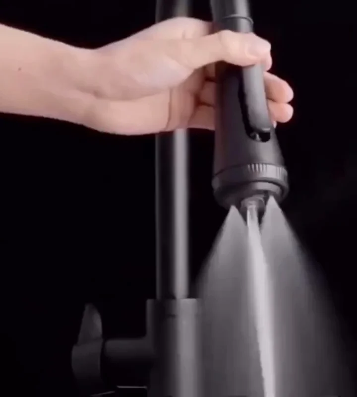 Black High Pressure Flushing Mode Power Rinsing Pull Out Kitchen Sink