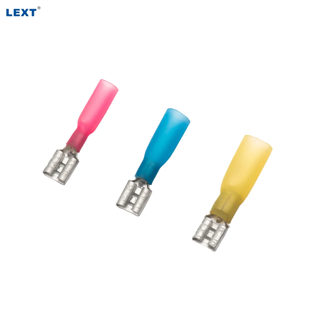 LEXT RSSV1.25 Cable Terminals Heat Shrink Convex Fork Cold Crimp Connector with Copper Furcate Lug U Type