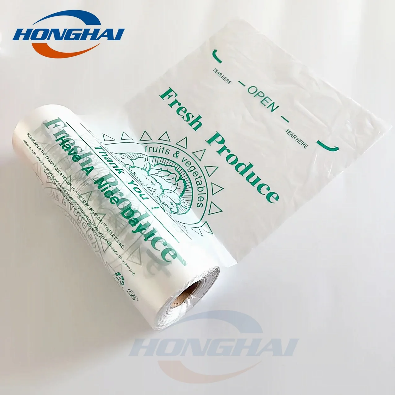 4 Rolls HDPE Clear Produce Bags - Grocery Supermarket Fruits Vegetable Packing Bags