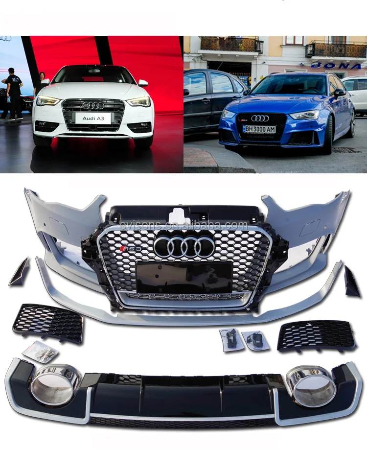 Auto Parts Body Kit For Audi A3 Upgrade Rs3 With Front/rear Bumpers ...