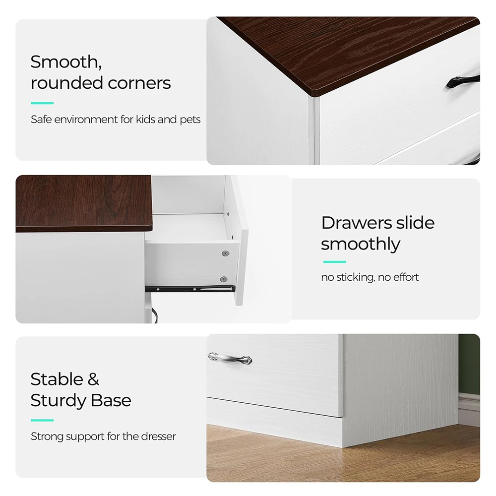 product nu deco 8 drawer modern wood dresser with metal handles 54 wide tv stand  large drawer organizer white-8