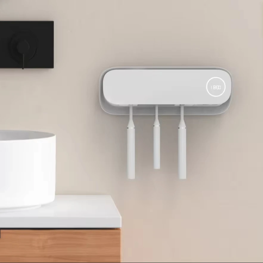 Новейший настенный держатель для зубной щетки дисплей времени ультрафиолетовый стерилизатор и настоящая сушилка ночник