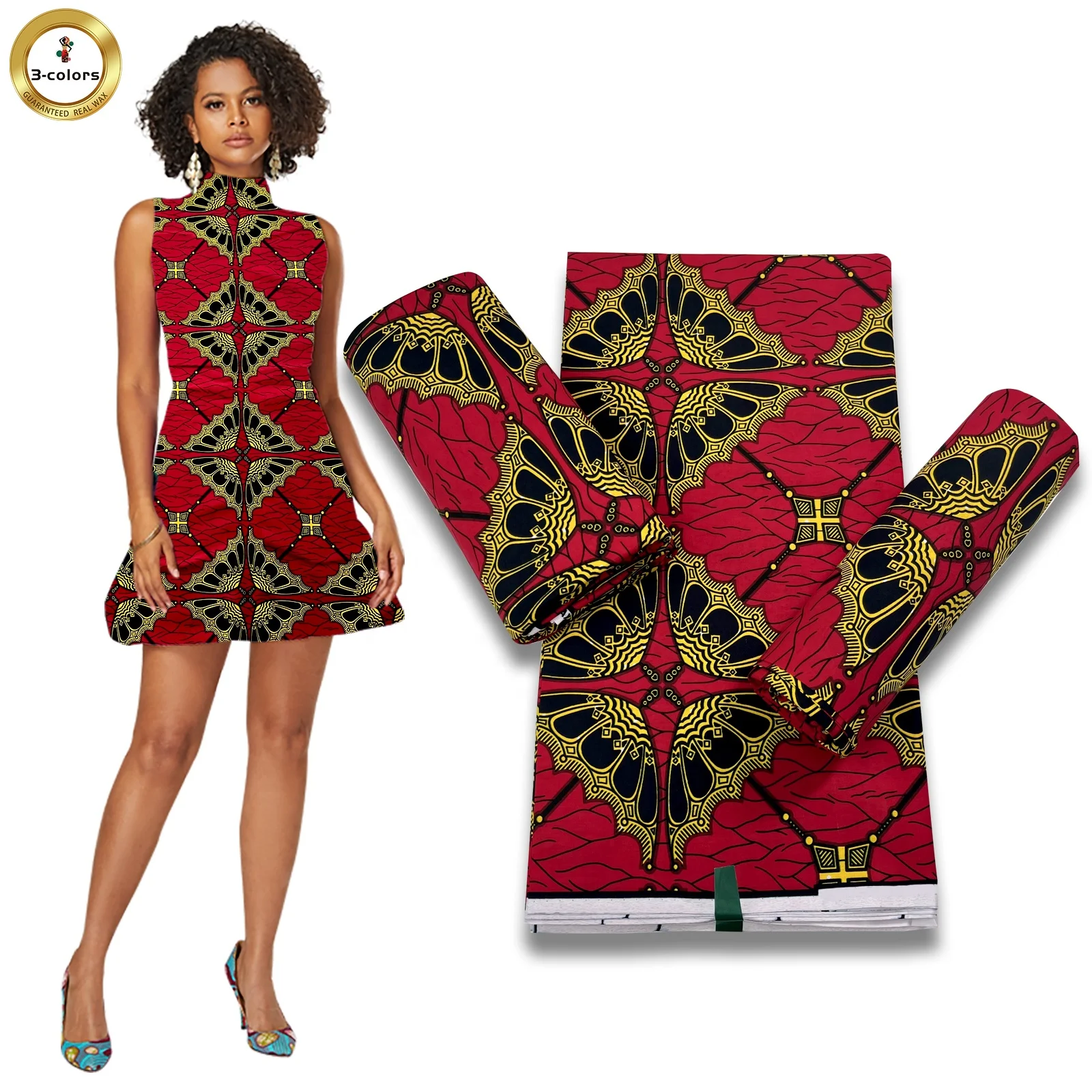 Африканские хлопковые бордовые анкарские ткани восковые принты настоящие красочные