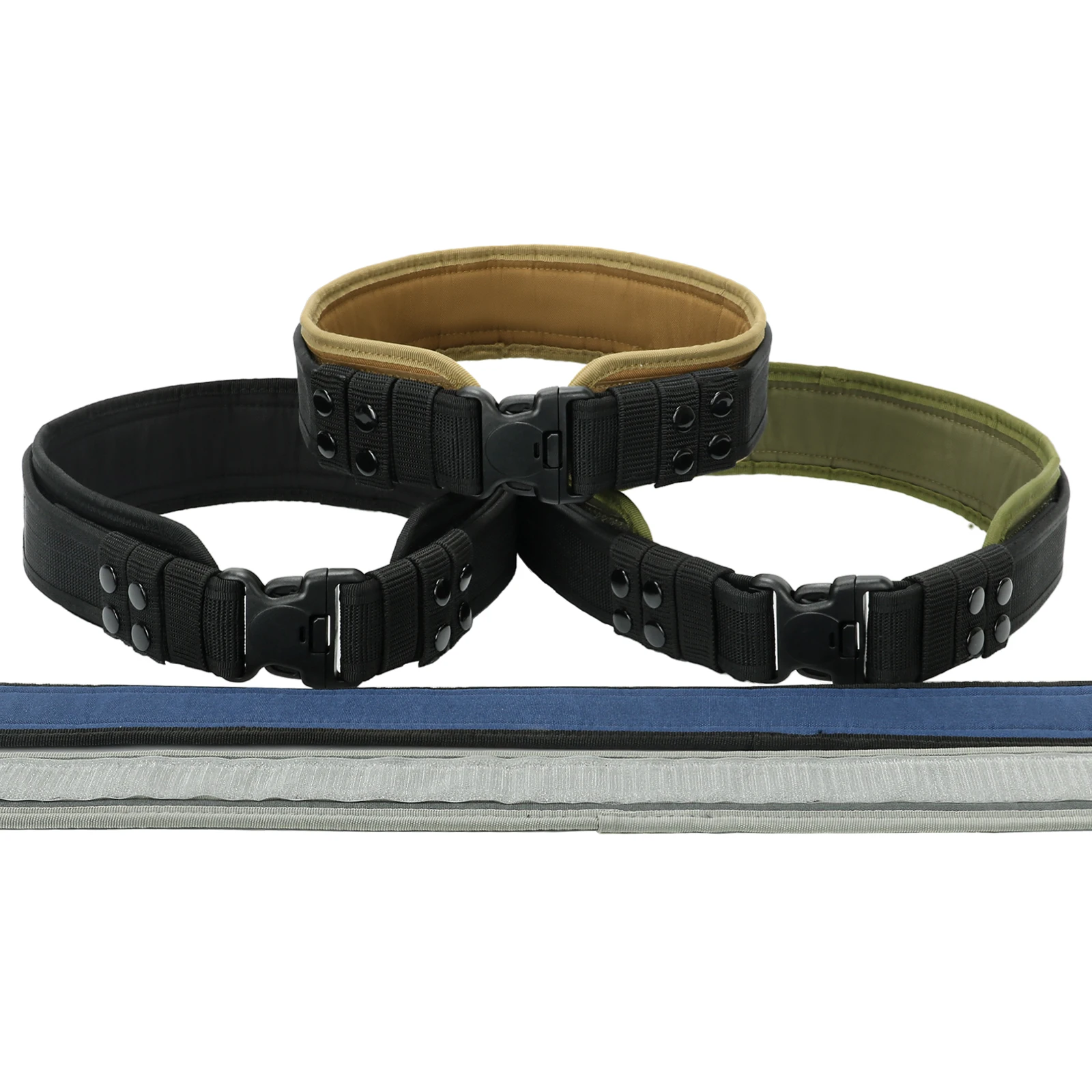 Tactical Waist Battle Belt Multi Sizes Rigger Molle Padded Patrol Belt with 4 D-Rings for Outdoor Sport Work Training Equipment