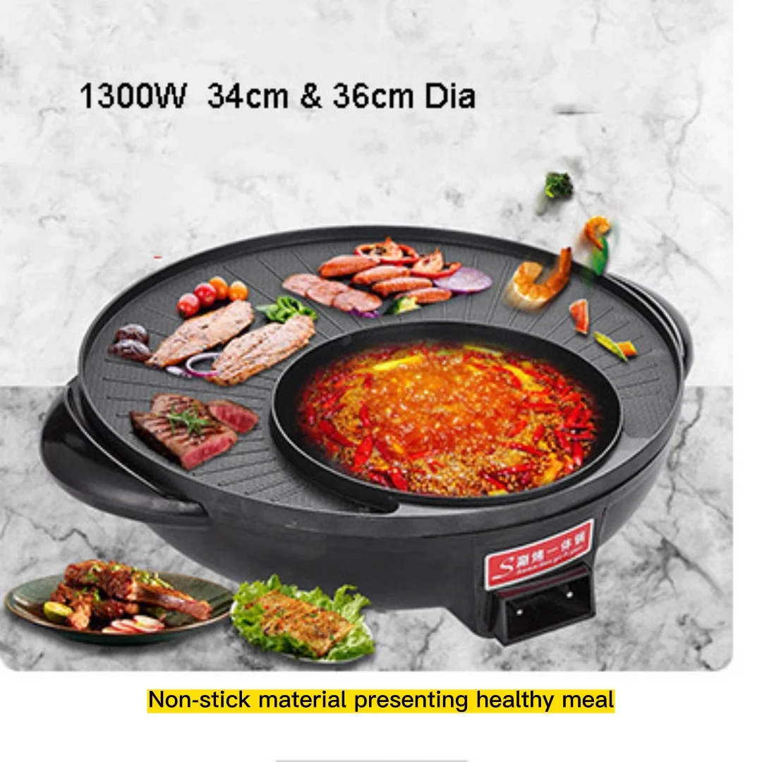 Electric Bbq Grill Teppanyaki Griddle Smokeless Nonstick Barbecue