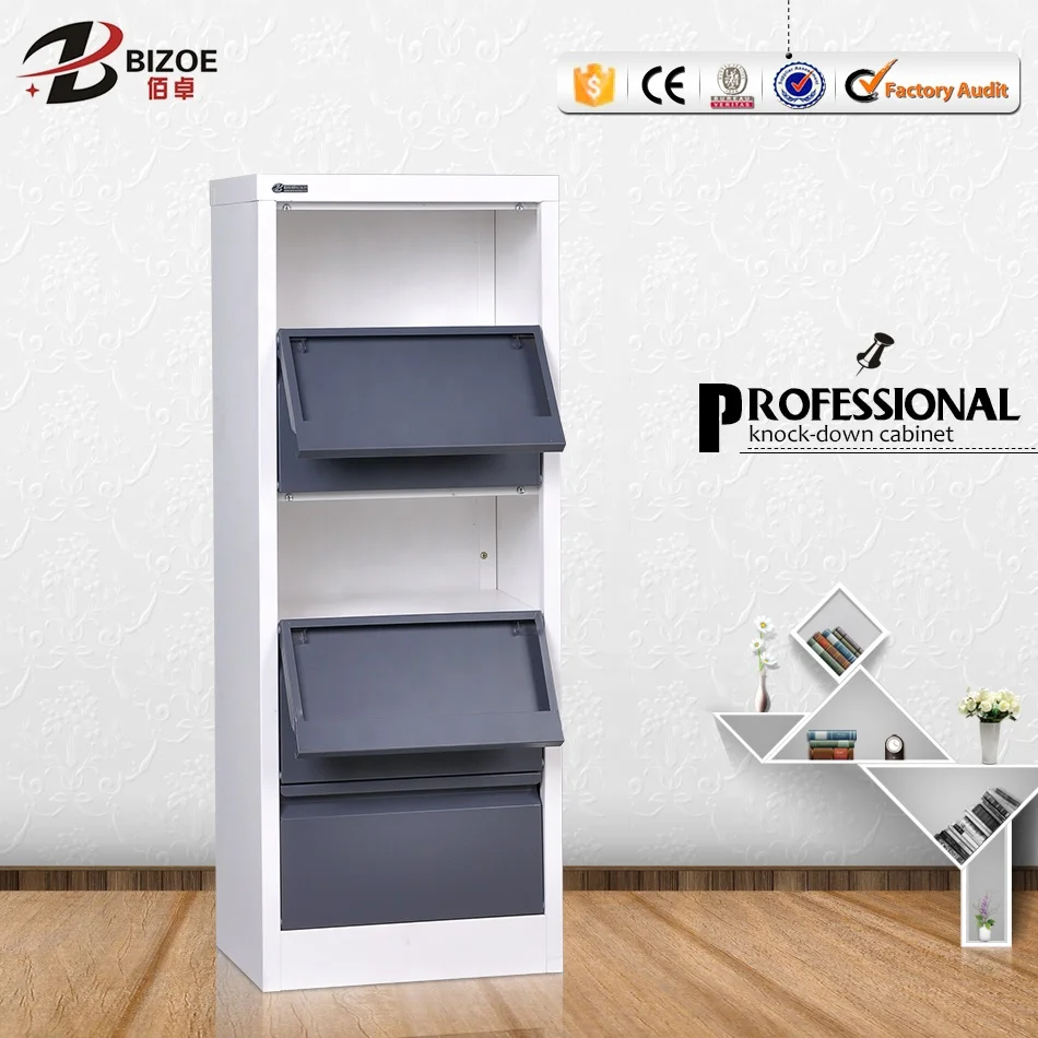 Lightweight Modern Metal Book Notebook Storage Cabinet Foldable for Home Office School Hotel Hospital for Baseball Card Comic
