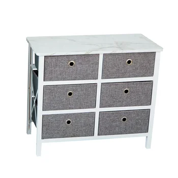 Modern Wood Living Room Cabinets & 6 Drawer Dresser Foldable Storage Unit Home Furniture