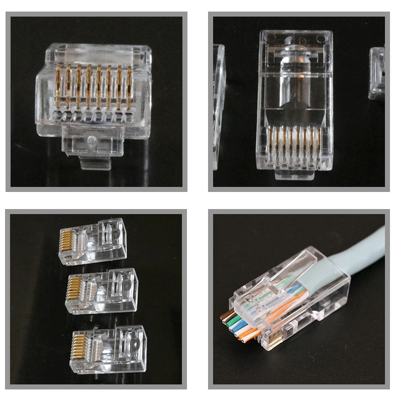 Rj45 Connector Cat5e Cat6 Cat6a Utp/ftp Network Cable Connectors Pass ...