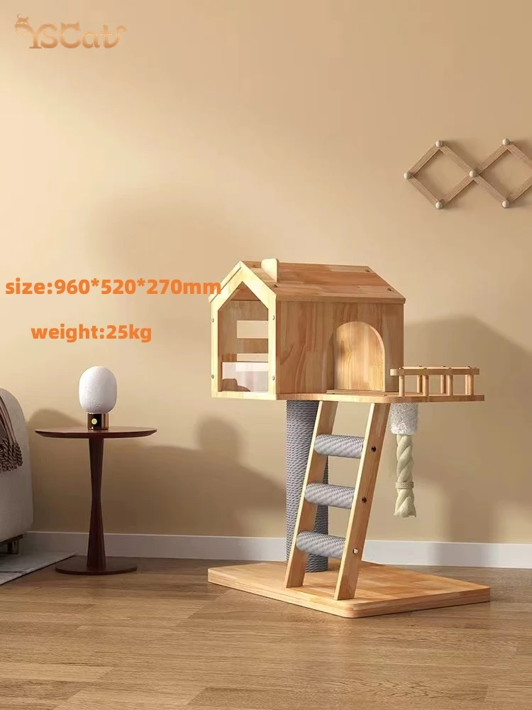 High Quality Cat Condo Wood Cat Tree Scratcher Large Cute Luxury Cheap