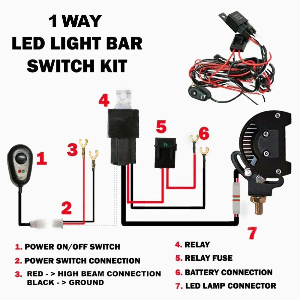 Lightfox Dt Wiring Loom Harness Kit Fuse Relay Switch For Led Work ...