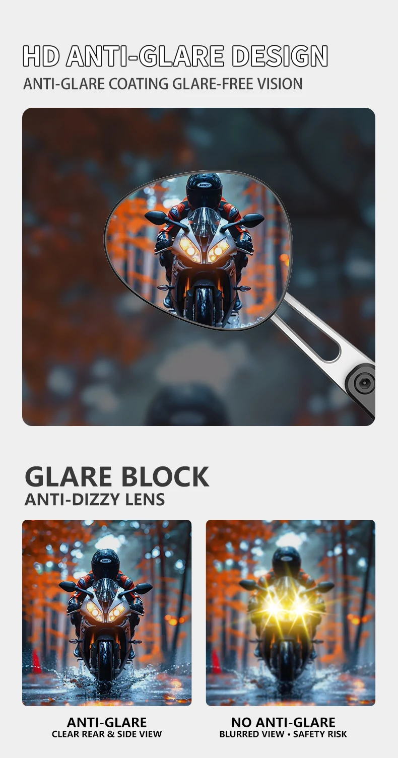 product smnu motorcycle mirror with expansion ball head base handlebar mirror hydrophobic motorcycle aluminum alloy rear view mirror-6