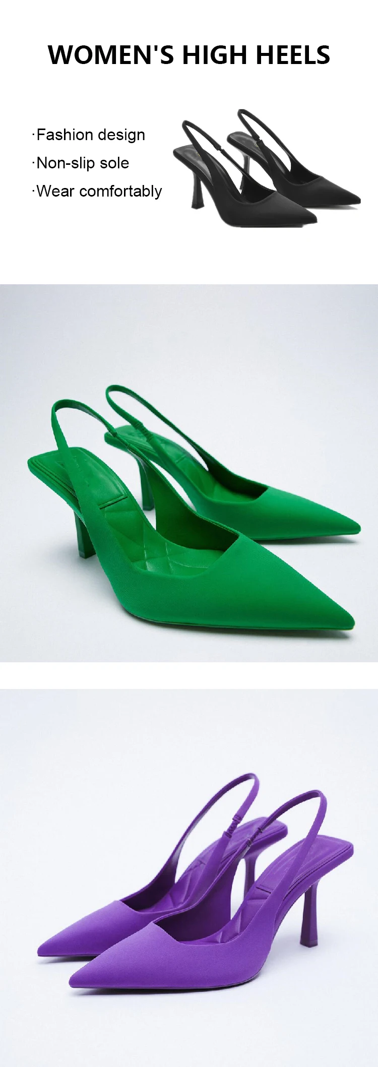 2023 Summer Plussize Pointy Elegant Women's Stiletto Sandals Custom