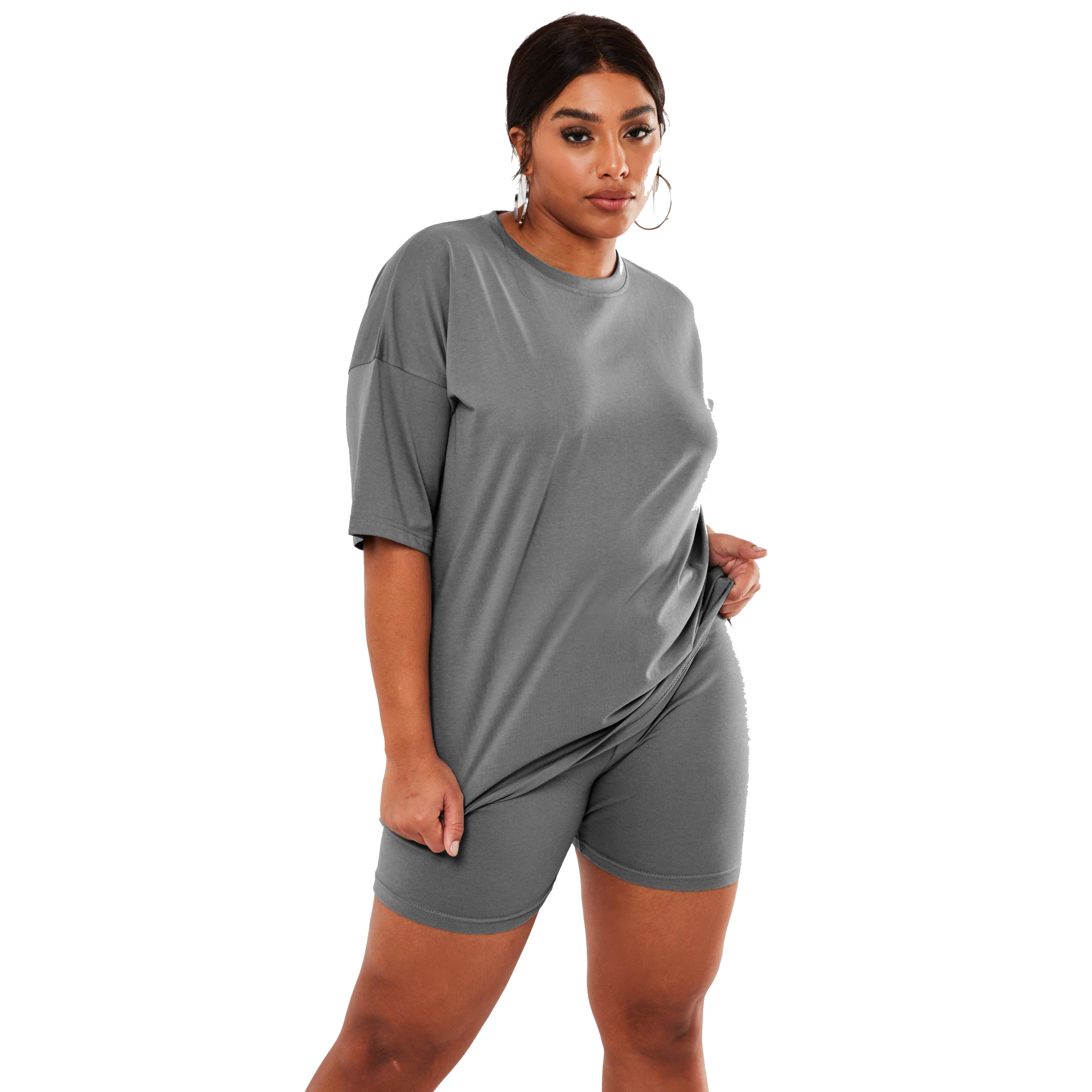 2021 woman summer two piece track shorts set biker shorts two