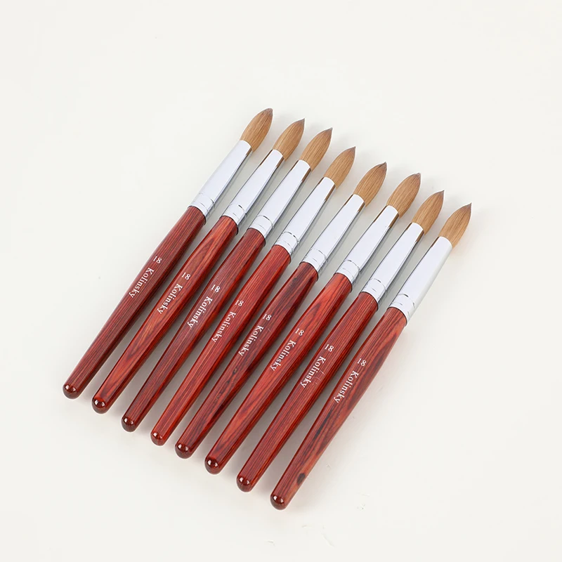 100% чистая акриловая щетка для ногтей колинский собол кисти акрилового нанесения акриловые с деревянной ручкой