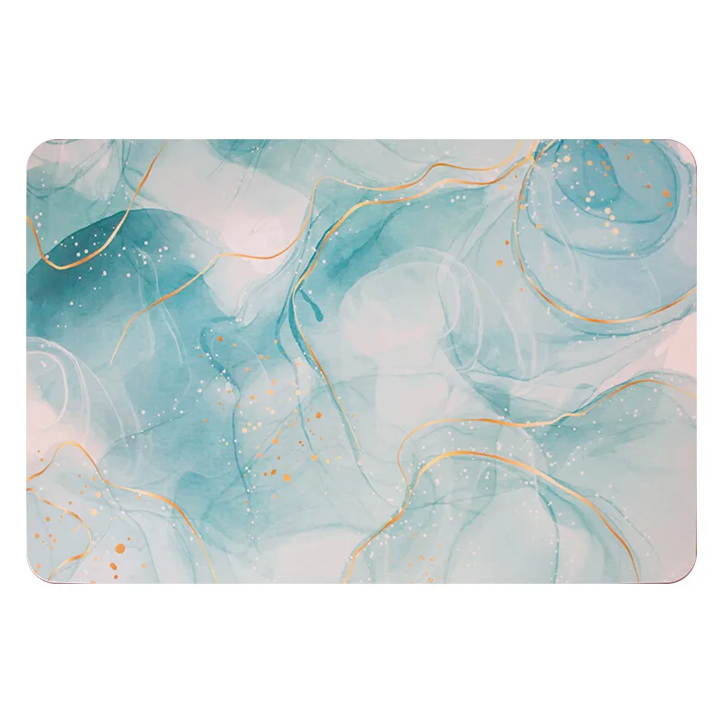 Non Slip Stone Bath Mat Marble Print Drying Mat For Kitchen Counter Water Absorbent Bath Mat supplier