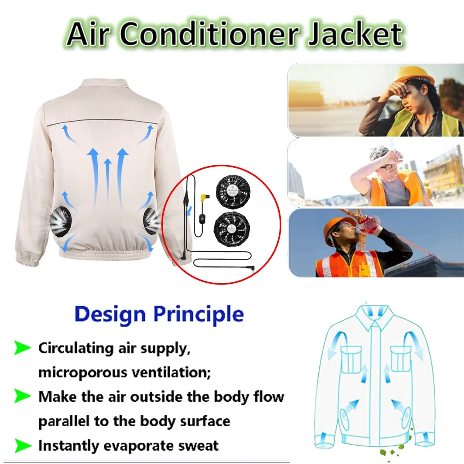Air Conditioned Cooling Fan Jacket Summer Smart Cooling Outdoor Cool