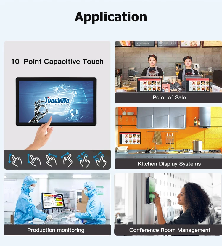 Full Hd Capacitive Android 11 Touch Wall Mounted Screen 10.1 12 15 22