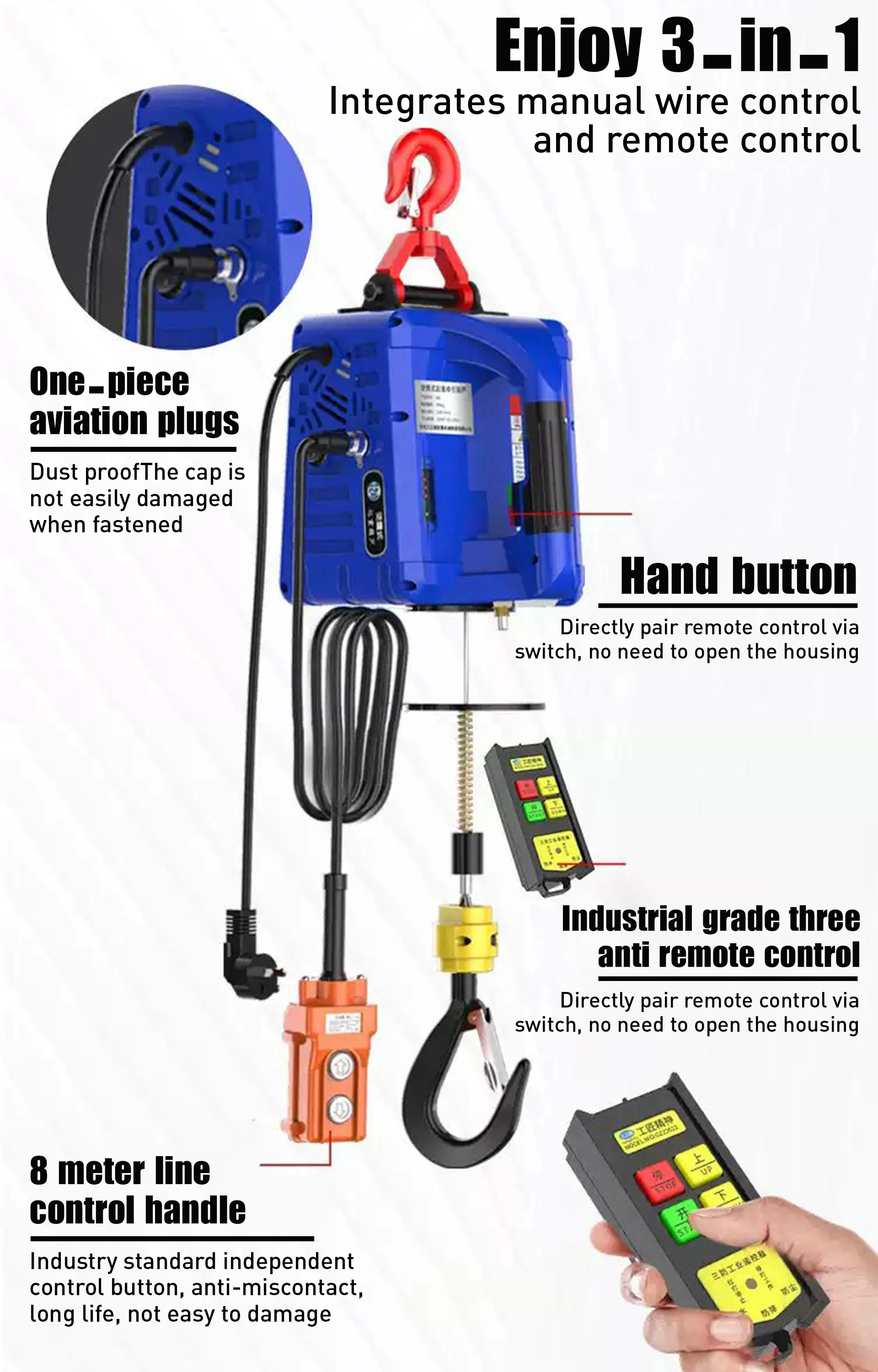 Electical Rop 2024 New Electric Wire Rope Hoist 380V Motor Electric Wire Rope Hoist ...