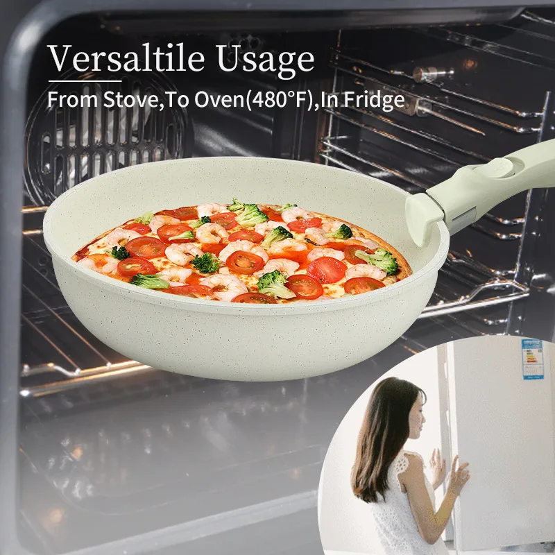 OWNSWING 11 Pieces Detachable Handle Cookware Set Home Non Stick Frying Pan Outdoor Sets Camping Portable Cooking Pot Sets